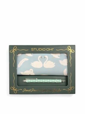 Swan Pen(cil) Pouch & Gel Pen Gift Set (NWT)